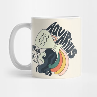 70s Aquarius Horoscope Illustration Mug